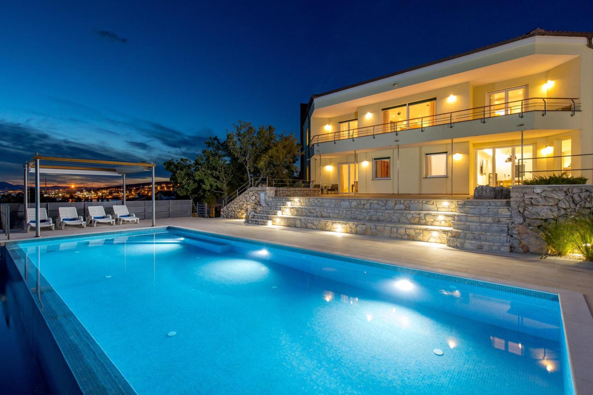 Luxury Villa Ostro With Pool & Krk Bridge View Kraljevica Zewnętrze zdjęcie