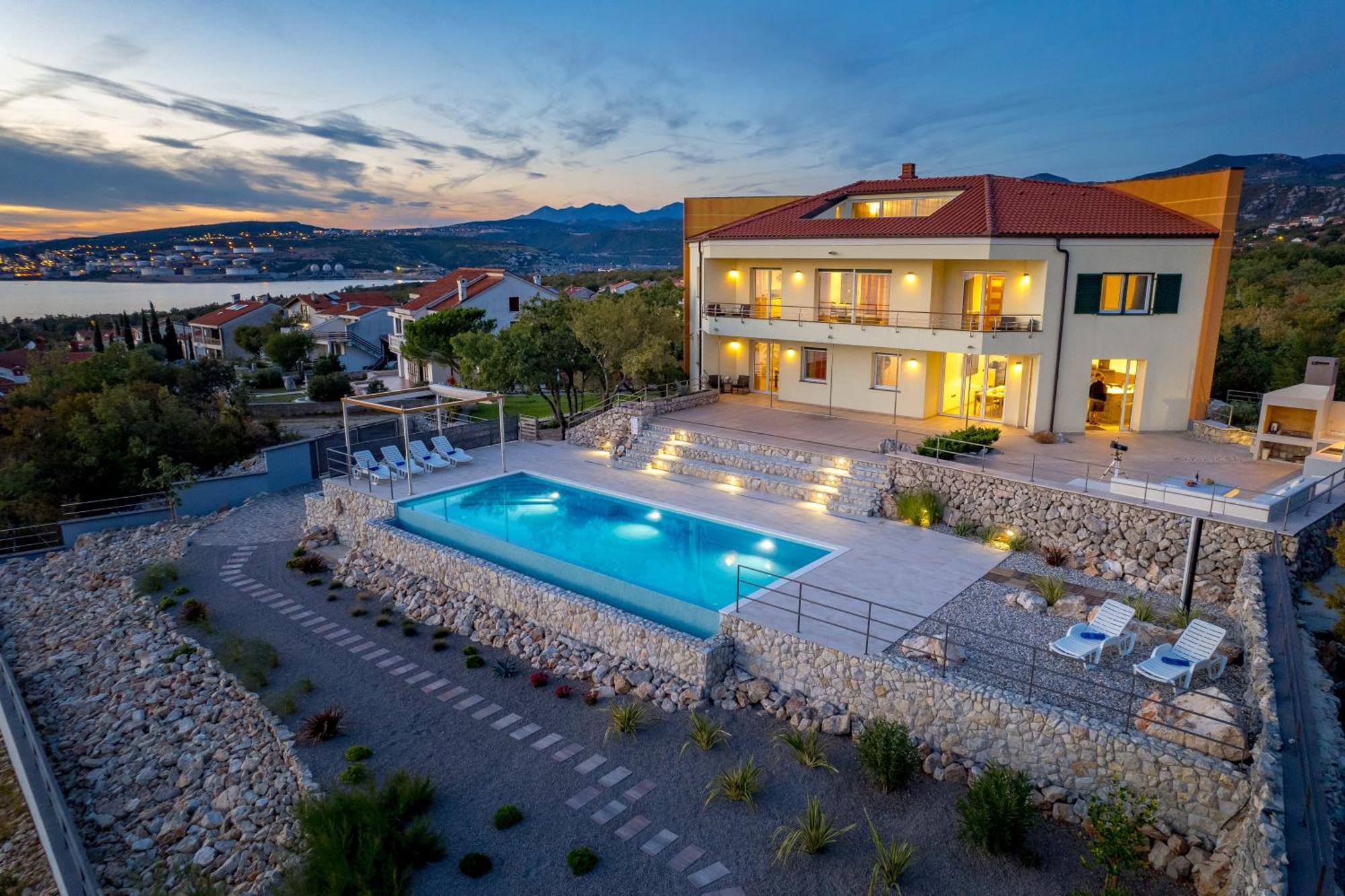 Luxury Villa Ostro With Pool & Krk Bridge View Kraljevica Zewnętrze zdjęcie